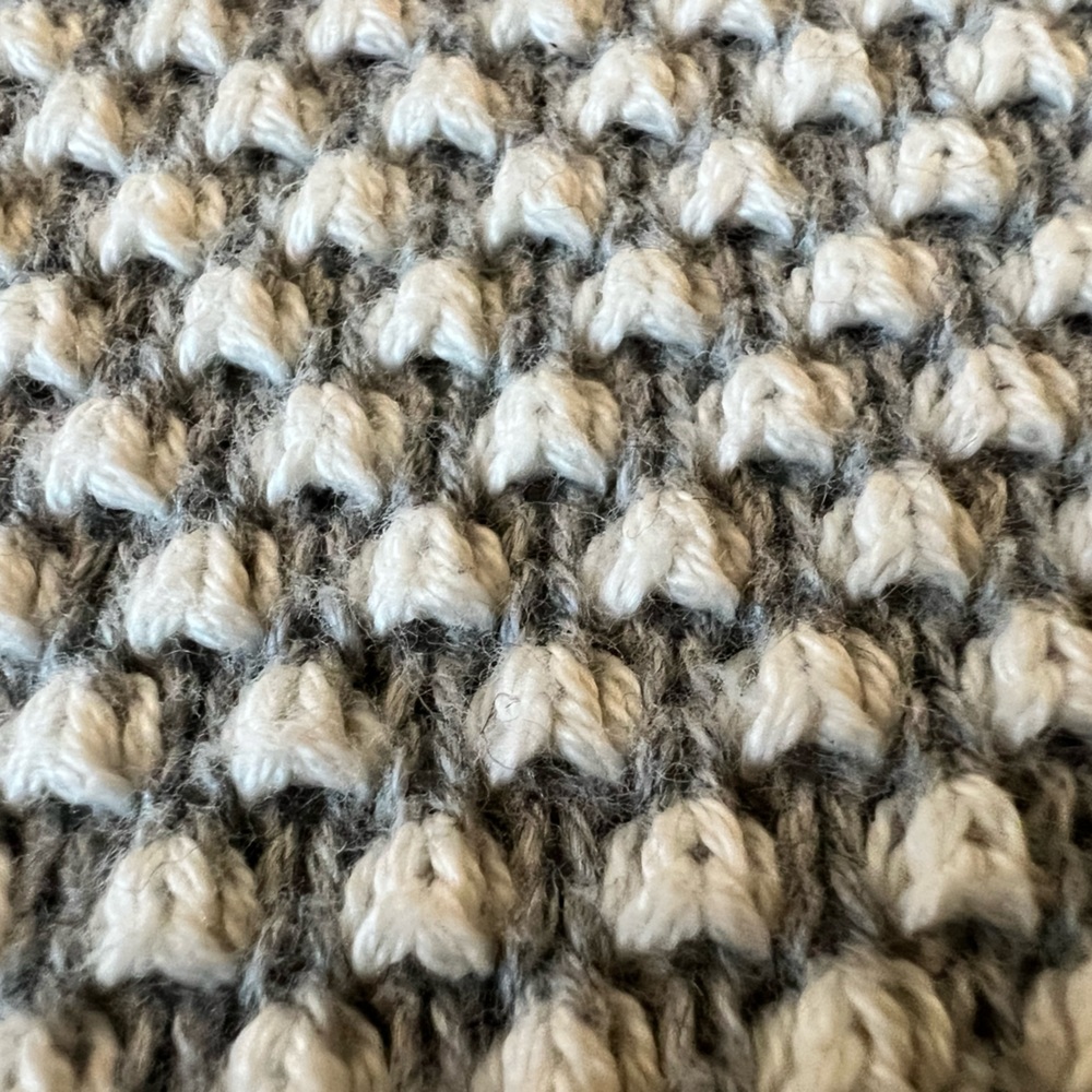 Blue-gray & White Knit Pillow Cover
